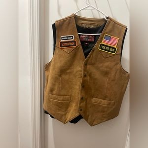 Suede tan and black xl and large vest